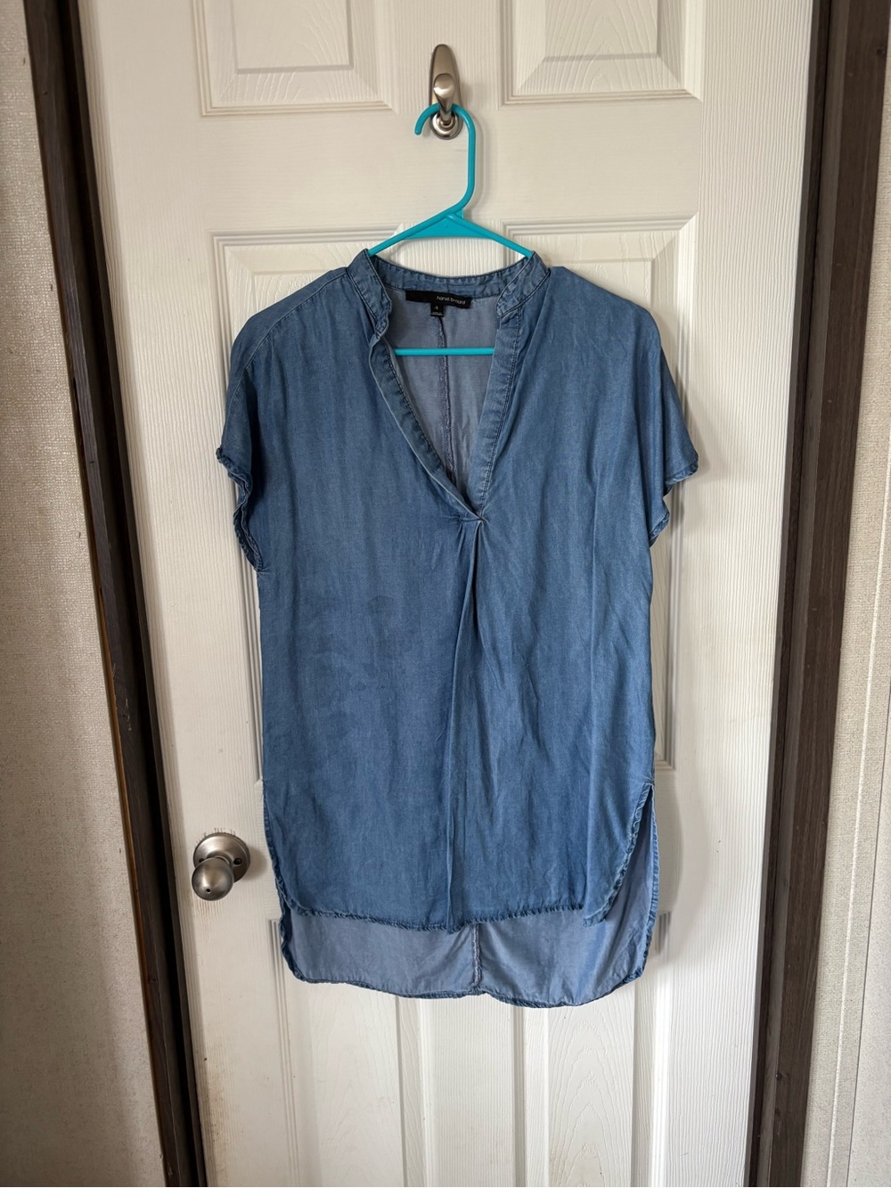 Harve Benard Washed Blue V-Neck Tunic